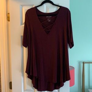 American Eagle Soft & Sexy Cross Strap Shirt